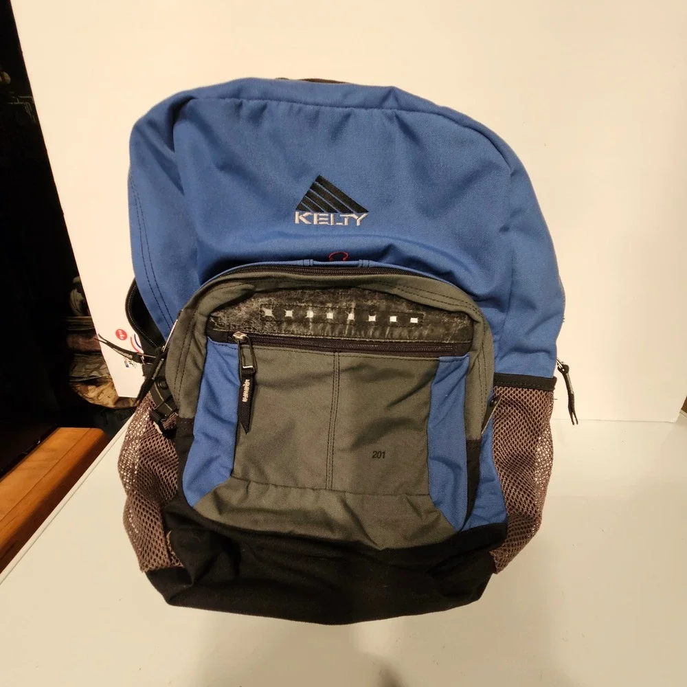 Kelty 201 Backpack Blue Grey Black Gorpcore Hiking School Bag
